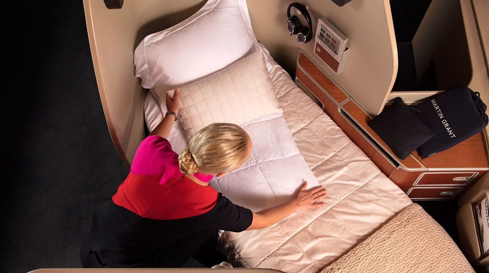 FIRST STAGE OF QANTAS' A380 MAKEOVER - NEW BEDDING! CHECK IT OUT