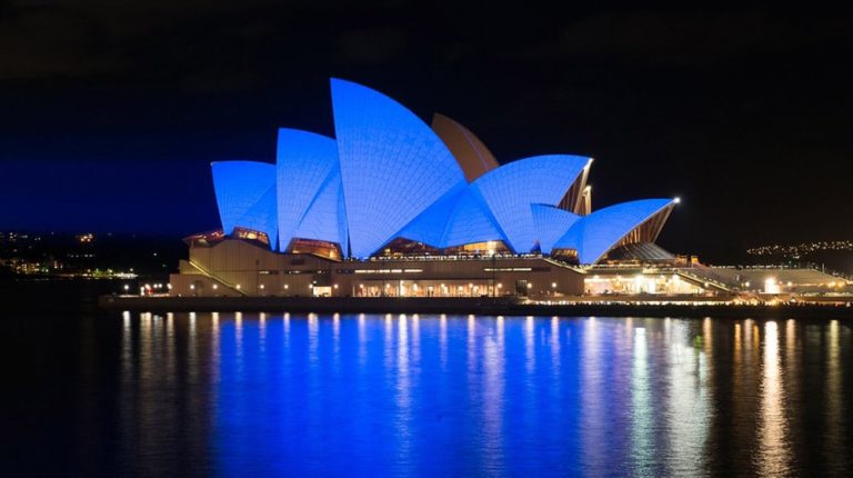 Iconic sites around the world light up blue for Human Rights Day