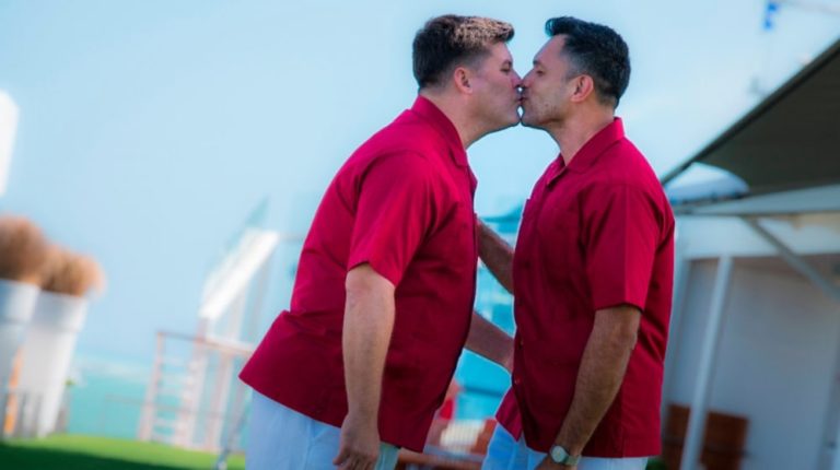 WEDDING BELLS! Same-sex couple becomes the first to tie the knot on a cruise ship