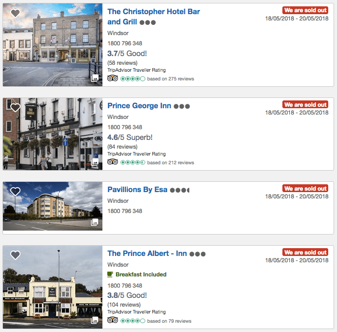 ROYAL WEDDING: Hotels selling for up to $1,200 a night in Windsor 8 Screen Shot 2018-04-30 at 10.52.12 AM