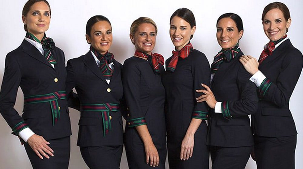 SO SLEEK: Alitalia cabin crew unveil new feminine navy uniforms