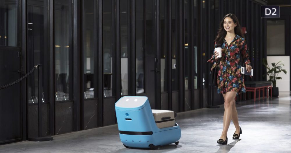 AIRPORT ROBOT: It carries your luggage and leads you to the right gate