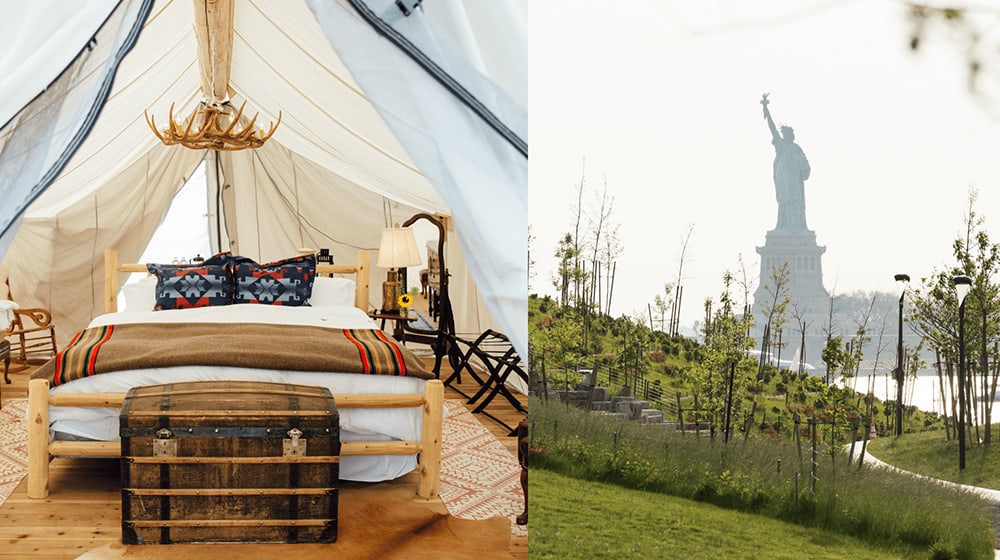 PITCH A TENT: Glamping has arrived in NYC & it has the BEST view of Lady Liberty