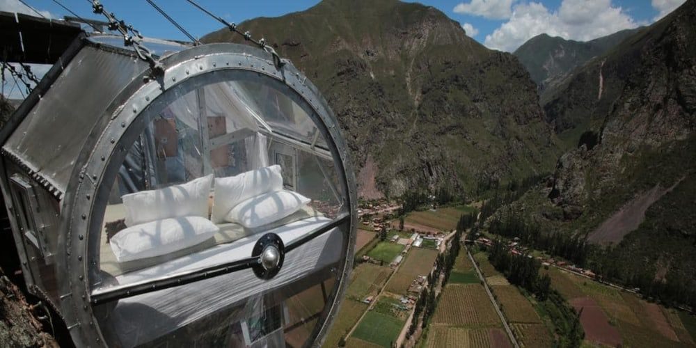 SLEEPING SKY HIGH: Take a look at the world's first hanging lodge in Peru