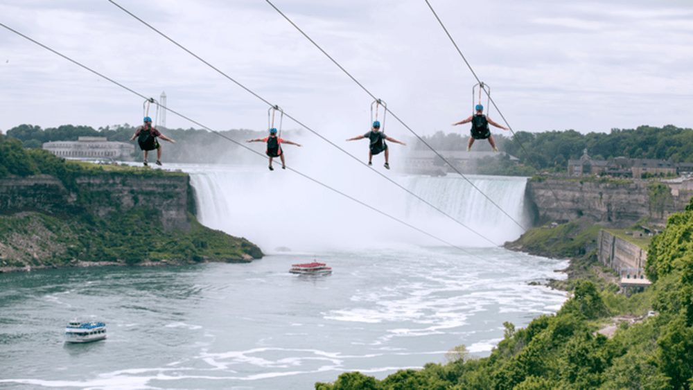 BREATHTAKING: This 670 metre zipline heads straight towards Niagara Falls