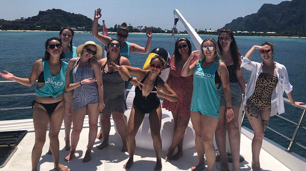 THAT TIME WHEN... Student Flights worked on their tan on the Blanco Yacht