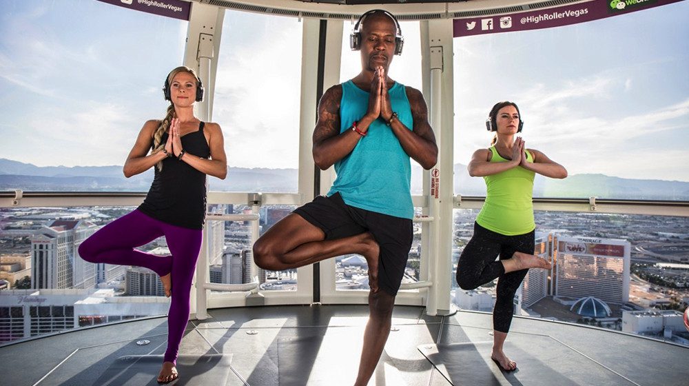ONLY IN VEGAS can you do 60-min of YOGA on an observation wheel
