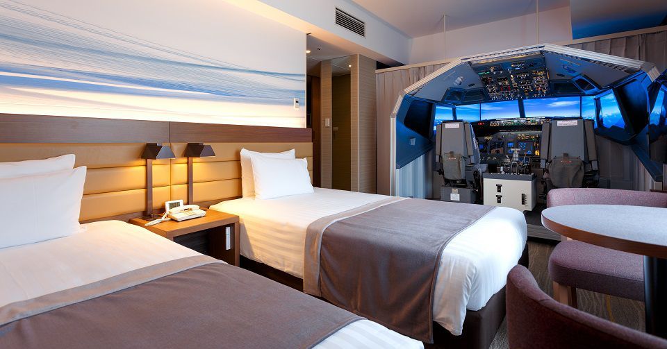 WOW: This Japanese hotel has a lifesize flight simulator in one of its rooms