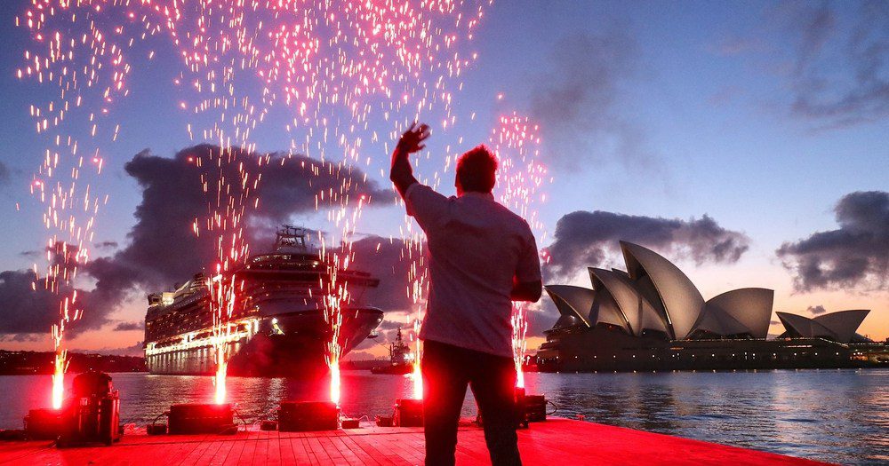 RUBY PRINCESS: Welcomed To Sydney With Red Fireworks & Curtis Stone