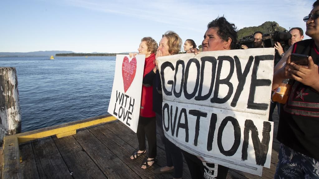 EMOTIONAL FAREWELL: Ovation Of The Seas Departs Tauranga After White Island Tragedy