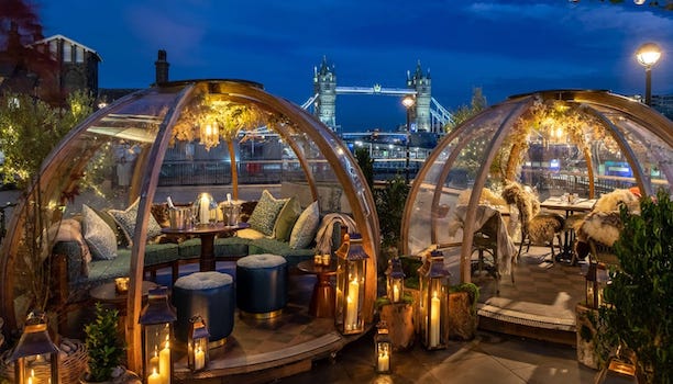 Ski Gondolas Make For Cosy Social-Distanced Dining 2 igloos london