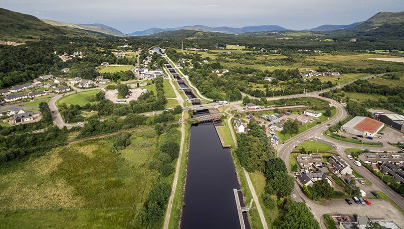 The Caledonian Canal. Credit: VisitScotland / Airborne Lens