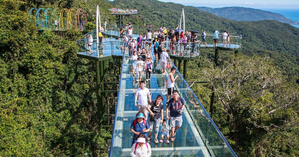 Absolutely Terrifying: 100m High Glass Bridge Shatters Leaving Tourist Clinging On