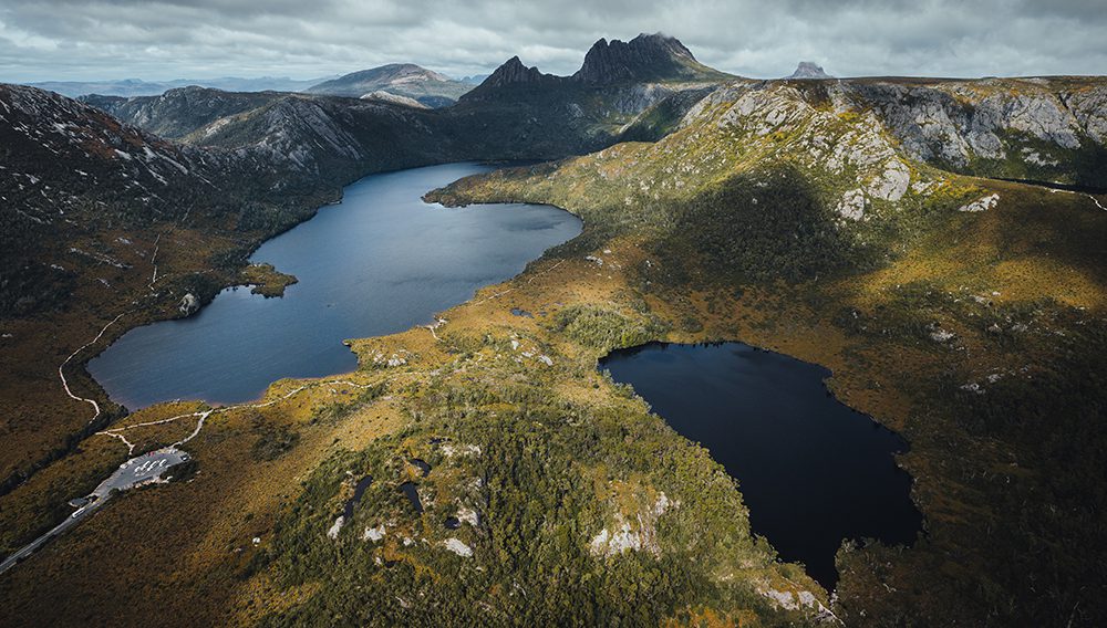 Explore Dove Lake with a local guide, admiring the beauty of Cradle Mountain-Lake St Clair National Park on the 12 Day Tasmania Complete. Image credit: Jason Charles Hill
