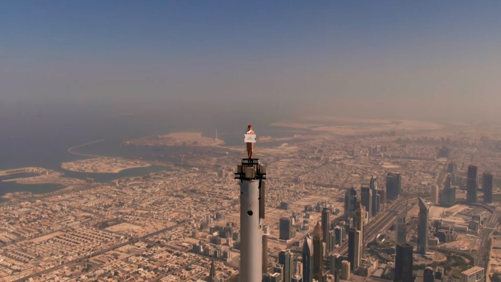 Dizzy heights: Emirates' reaches for the sky in jaw-dropping ad