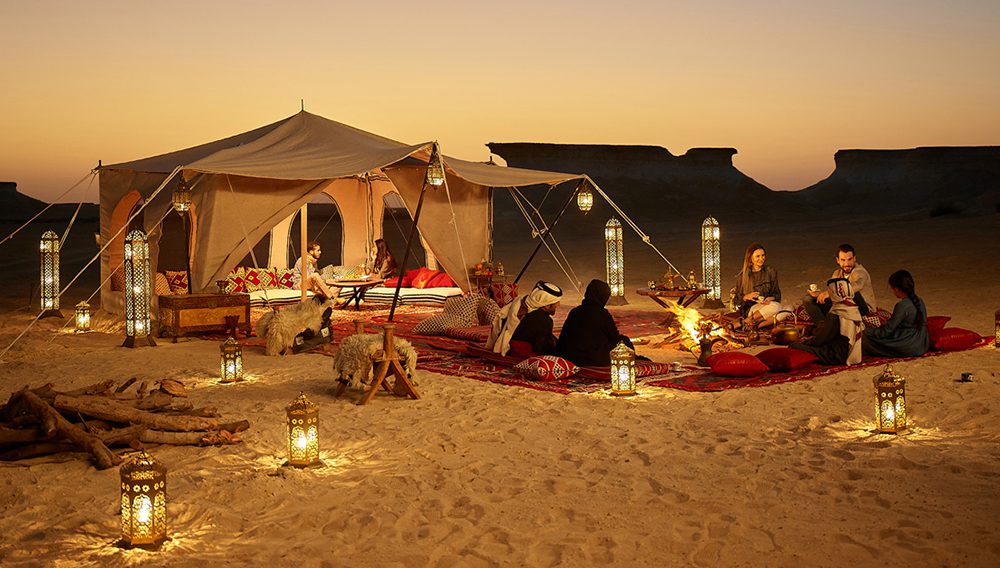 Discover the remarkable desert landscape where sand dunes spill into the azure waters of Arabian Peninsula on a Discover the Dunes and Inland Sea tour