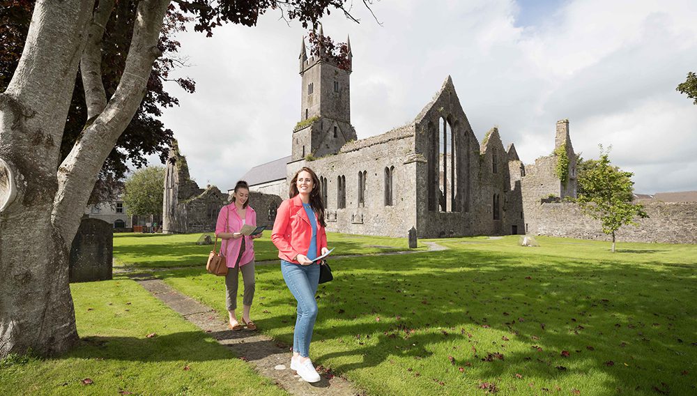The 13th century Franciscan friary in Ennis has numerous 15th/16th century sculptures carved in the local hard limestone. ©Tourism Ireland