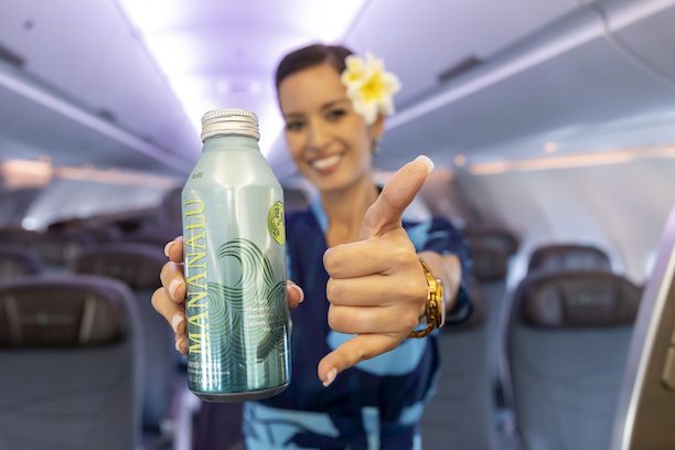 Aquaman's Aqua! Hawaiian Airlines partners with Jason Momoa to ditch plastic in premium 1 Hawaiian Airlines Mananalu