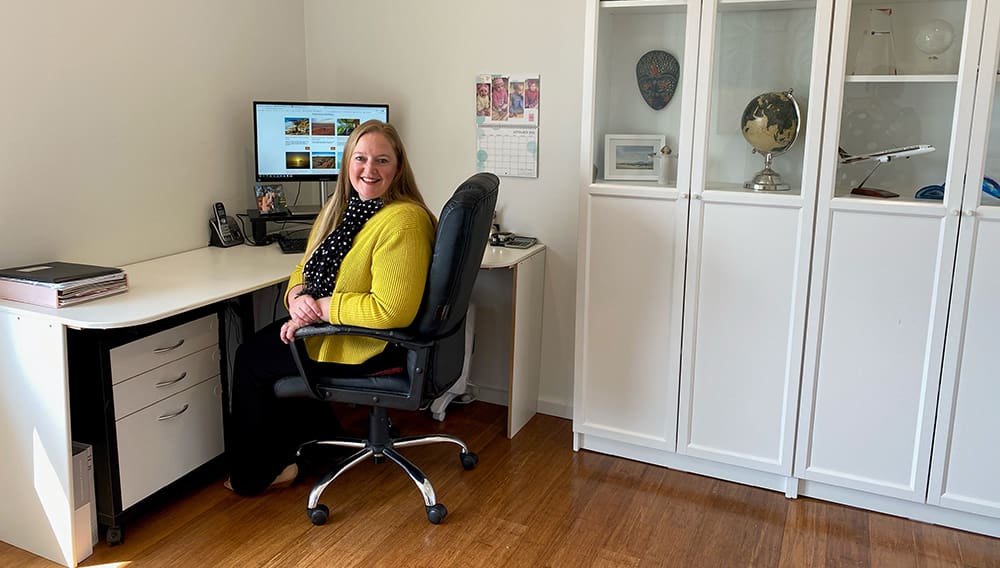 Experienced PTM Melinda Rowe in her home office, East Jindabyne NSW