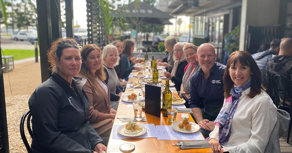 Group of travel agents at lunch in Geelong.