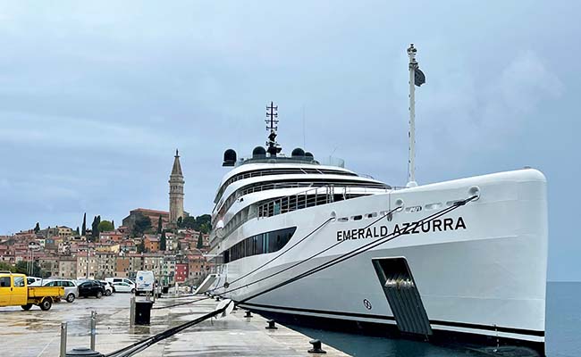 Emerald Cruises Emerald Azzurra docked at Rovinj in Croatia