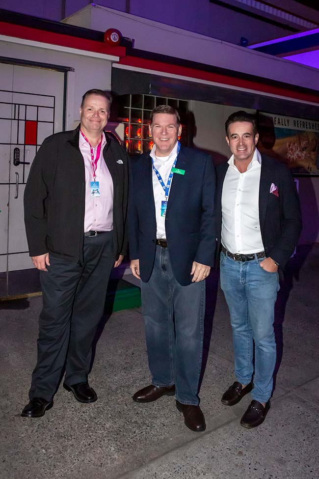 Karryon Paparazzi: Aloha Down Under, RCI, Cruise360, Aqua-Aston + more: 26 Aug 10 From left to right Port of Brisbane CEO Neil Stephens Royal Caribbean International vice president and managing director Gavin Smith and Village Roadshow Theme Parks CEO Clark Kirby