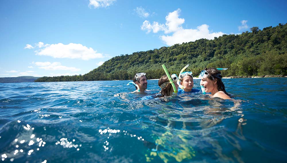 Vanuatu snorkelling family