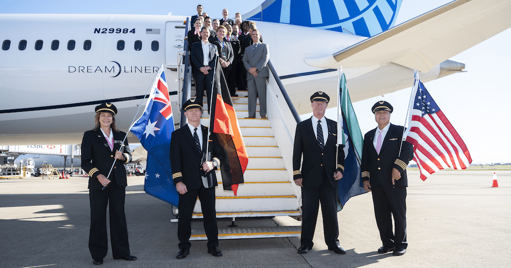 History-maker! United Airlines touches down in Brisbane