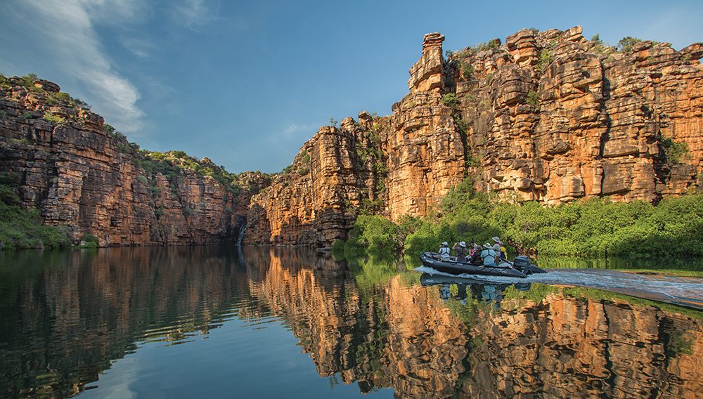 Holiday here: Exclusive offers on ultra-luxury cruising setting sail now 3 The King George Falls is one of the Kimberley’s most magnificent natural wonders. At 80 metres, the thundering spectacle of twin cascades are among the highest in Australia.