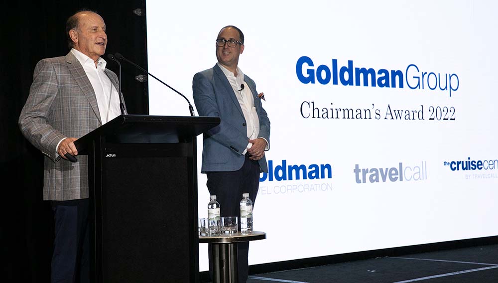 Sparkling anniversary: Tom Goldman celebrates 60 years in travel 3 Goldman gala Tom stage