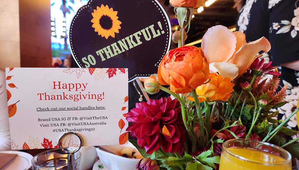 Giving thanks: Visit USA and Brand USA celebrate Thanksgiving Day in Australia 2 USA Thanksgiving Table setting