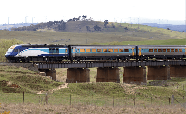 The XPT between Sydney and Melbourne. 