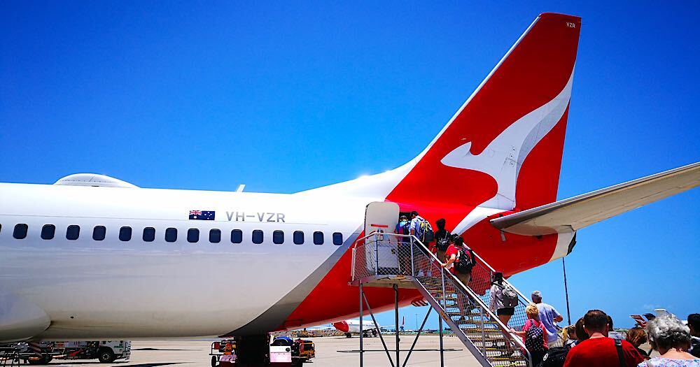 Qantas boarding
