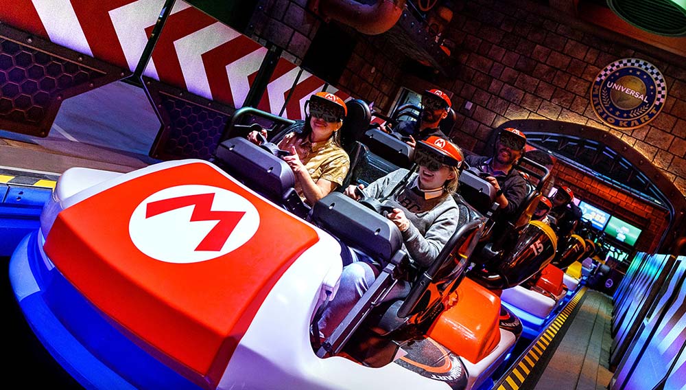Game on! Super Nintendo World opens early 2023 at Universal Studios Hollywood 1 Mario Kart Ride SNW at USH logo