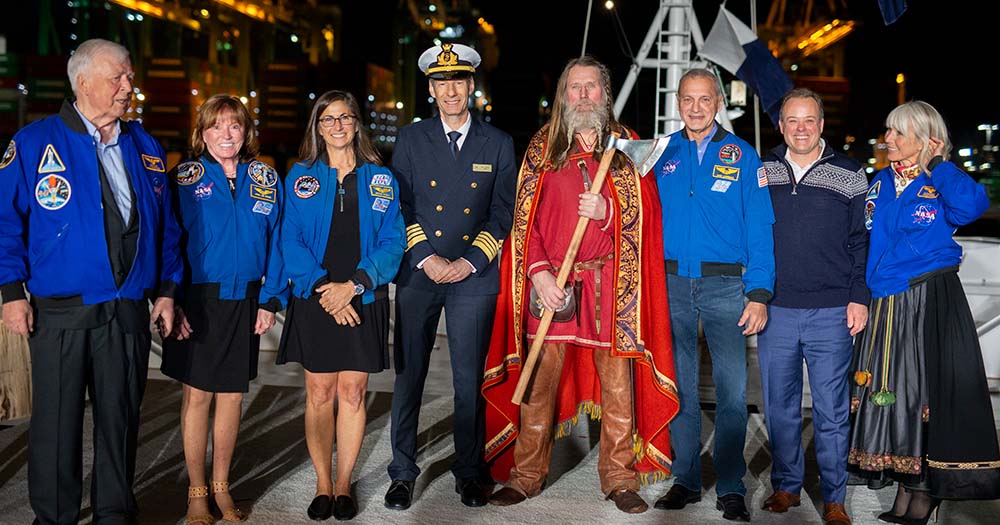 Starry-eyed in LA: New Viking ship named by US astronaut and aquanaut