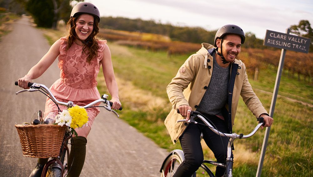 Five curated South Australia packages from The Travel Junction + epic prizes for you 3 Spend an afternoon visiting some of the Clare Valley's top wineries or for the more adventurous, hire a bike and cycle the Riesling Trail, a 35km bike trail linking a number of cellar doors. ©South Australian Tourism Commission