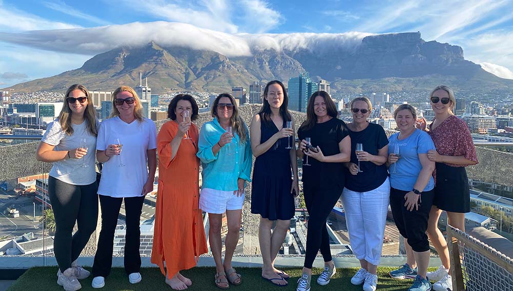 South African Tourism & Virtuoso send Aussie agents on safari for wildlife & wine time 2 The Meerkats at the the Silo Hotel rooftop with Table Mountain backdrop