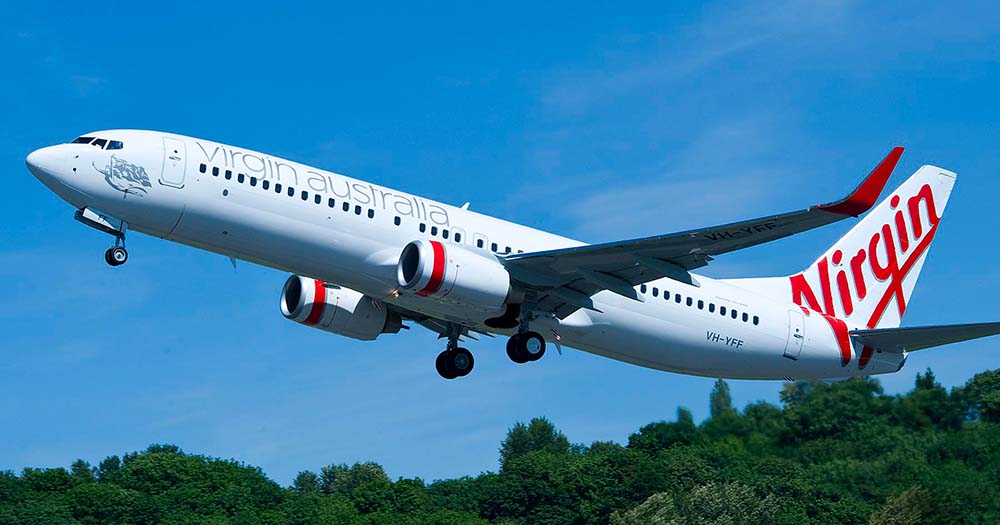 Virgin Australia airplane take-off