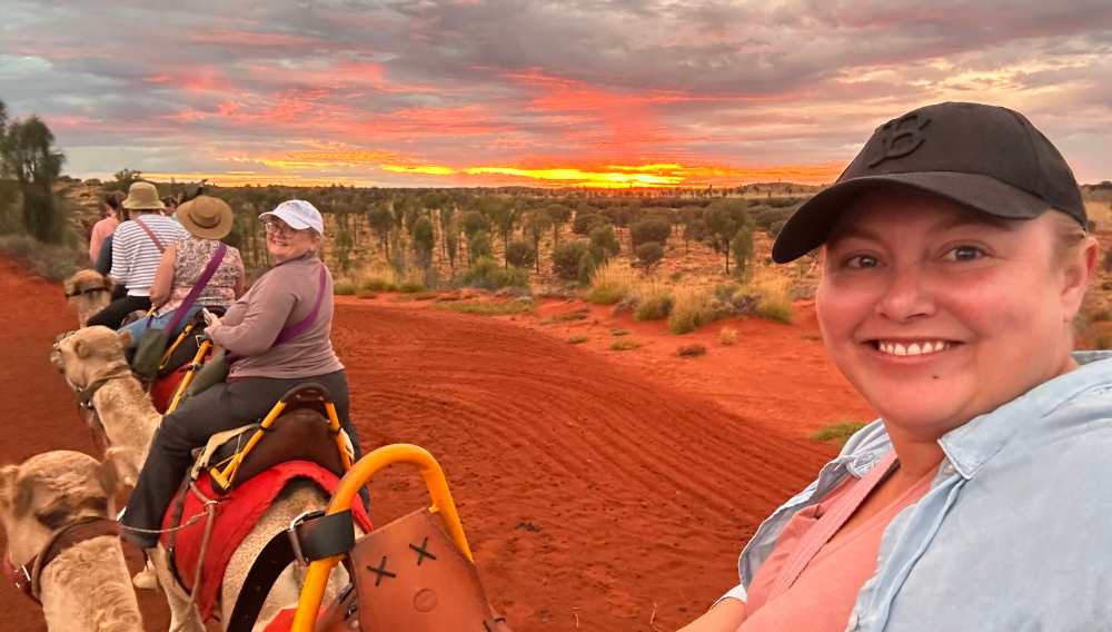 Erin Beckford, TravelManagers, camel ride