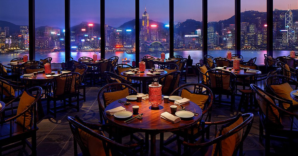 Hutong Restaurant, Hong Kong by night