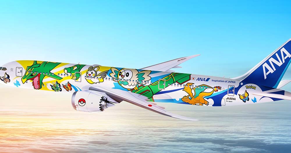 ANA jet with Pikachu livery