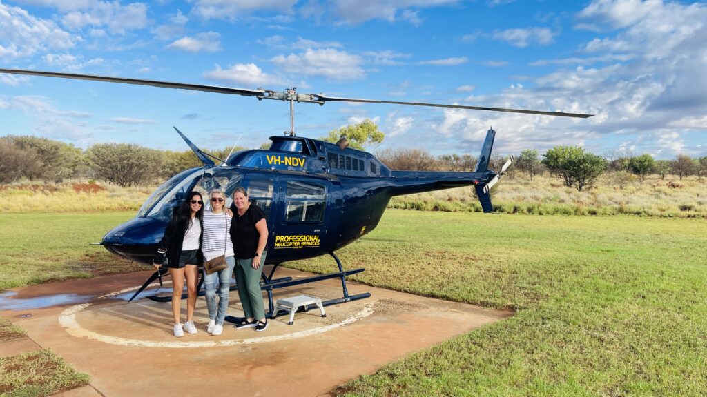 Aline Mokbel Helloworld Zoe Macfarlane Karryon and Christine Sprake MTA Travel with PHS Helicopters Kings Canyon