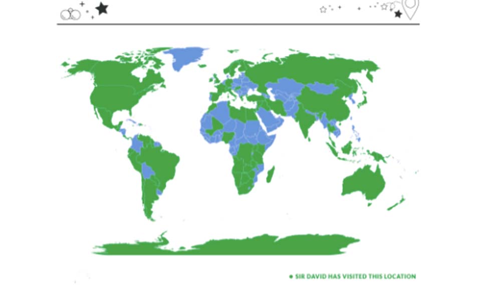 Explore David Attenborough map