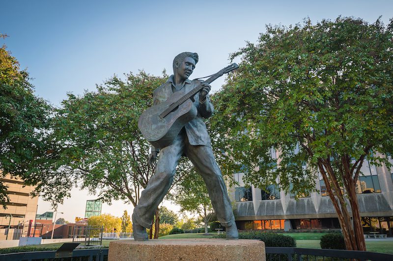 Elvis Presley Statue in Elvis Presley Plaza.
