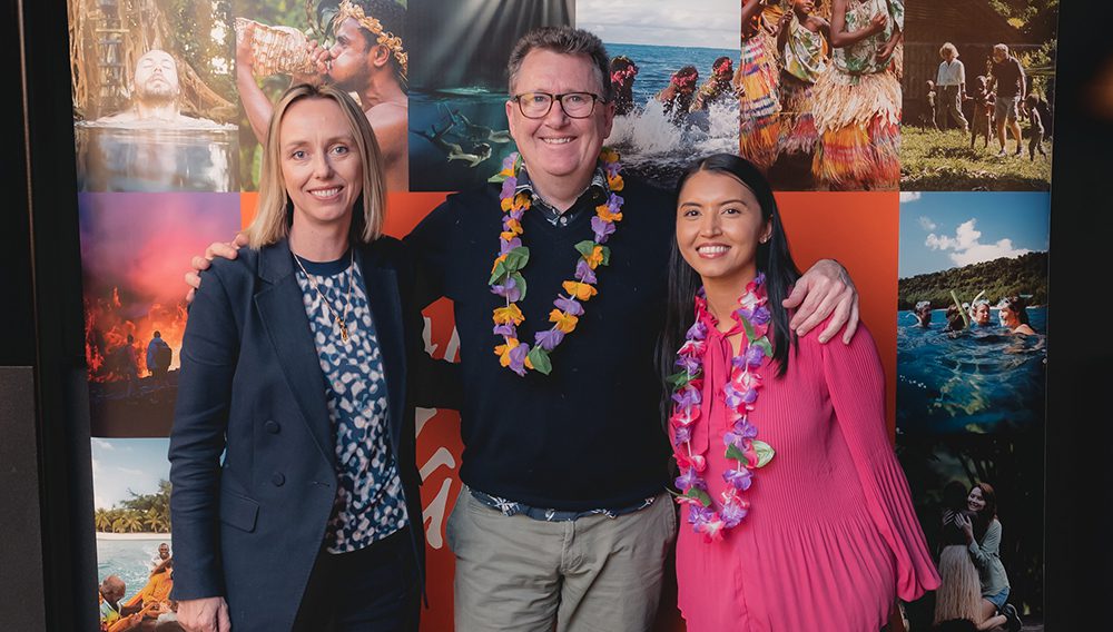 (l-r) GTI managing director Sarah Anderson, Paul Forbes & Jessica Evans (Vanuatu Tourism Office)