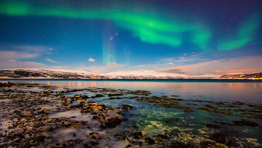 Viking Tromso Northern Lights Coastline