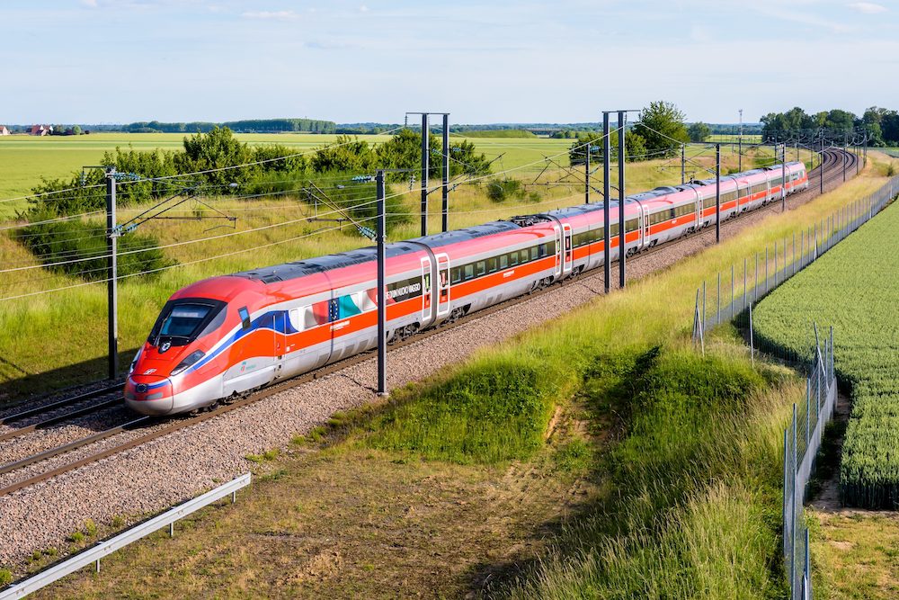 Flight ban A high-speed train in France.