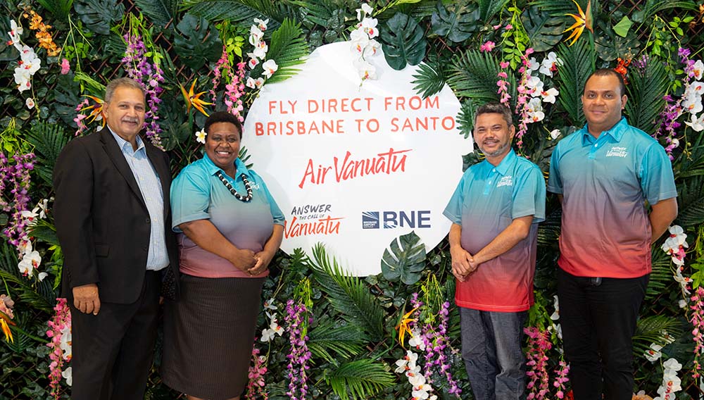 BNE Acting CEO Air Vanuatu CEO of VTO Minister for Tourism Trade Commerce and Ni Vanuatu Business Director of Tourism