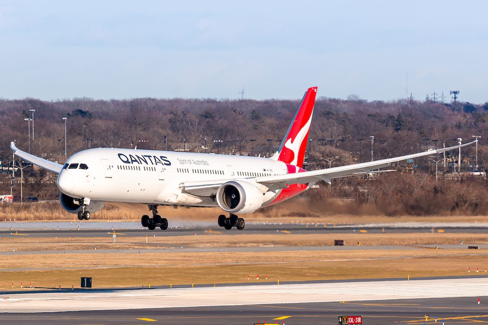 Qantas - QF B787 at JFK in 2020.
