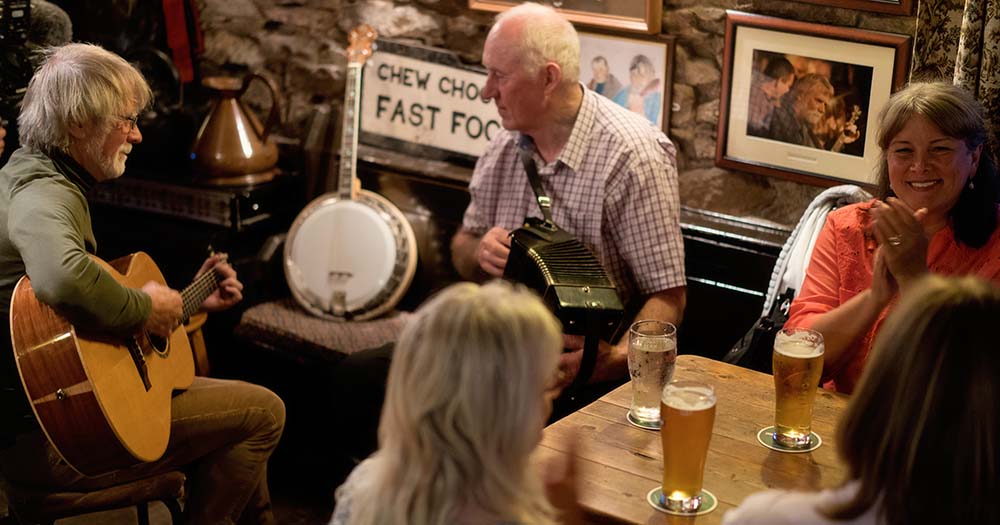 Irish musicians and patrons at a pub in Killarney, Ireland.
